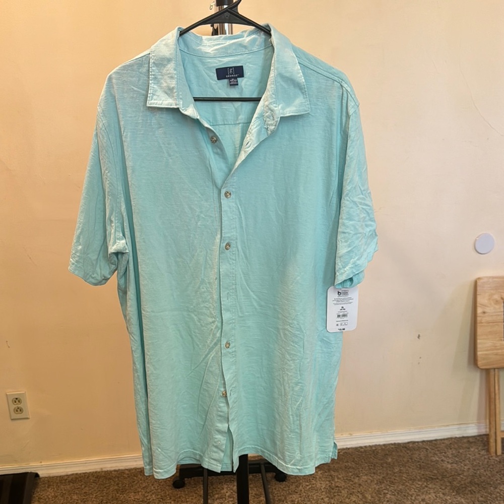 George Men's Casual Button Down Shirt - Light Blue